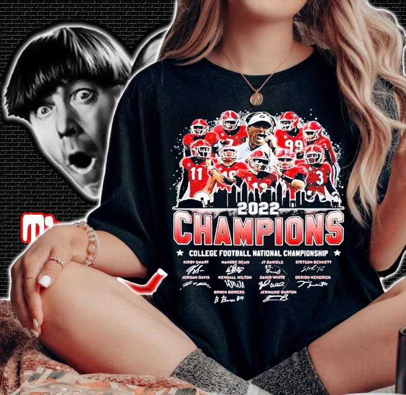 Georgia Bulldogs City 2022 Champions College Football National Championship signatures shirt