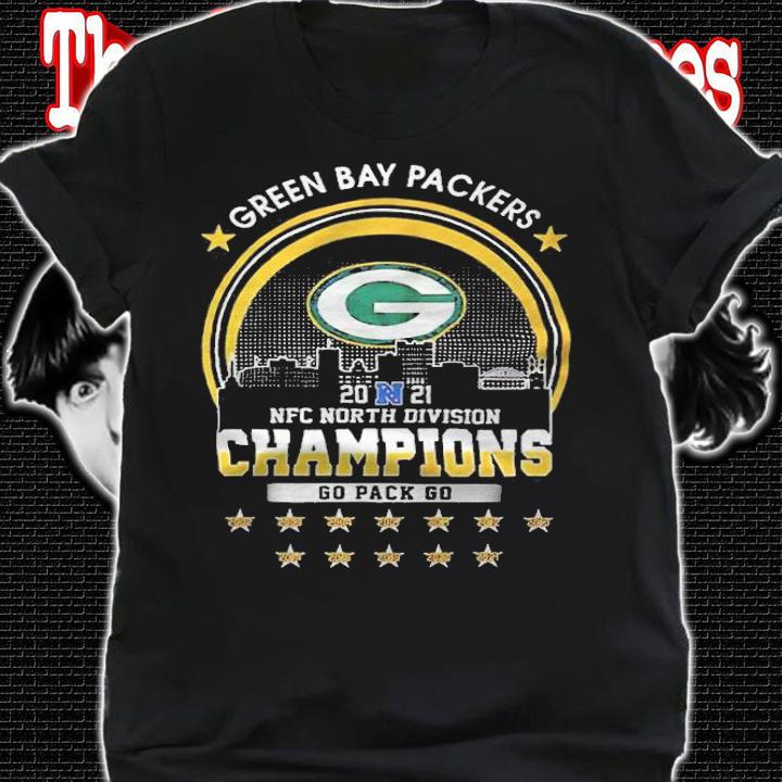 Green Bay Packers 2021 Nfc North Division Champions Go Pack Go 2002-2021 T-shirt