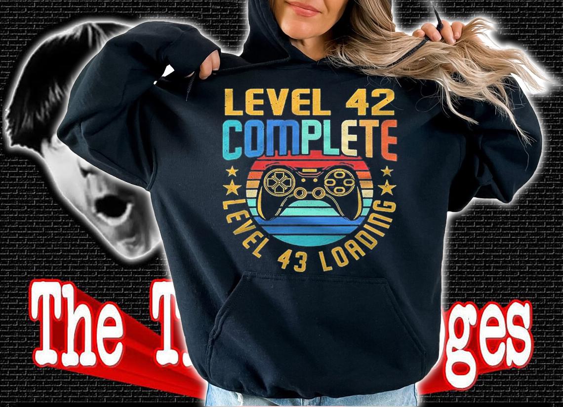 Level 42 Complete Level 43 Loading 42Nd Birthday Video Gamer Shirt
