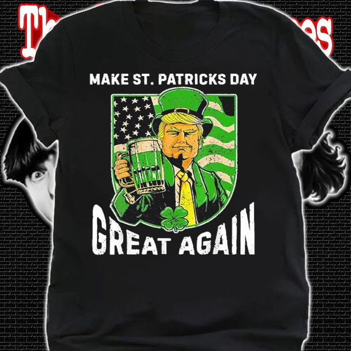 Make St Patrick Day Great Again Vintage Trump Drink T-Shirt
