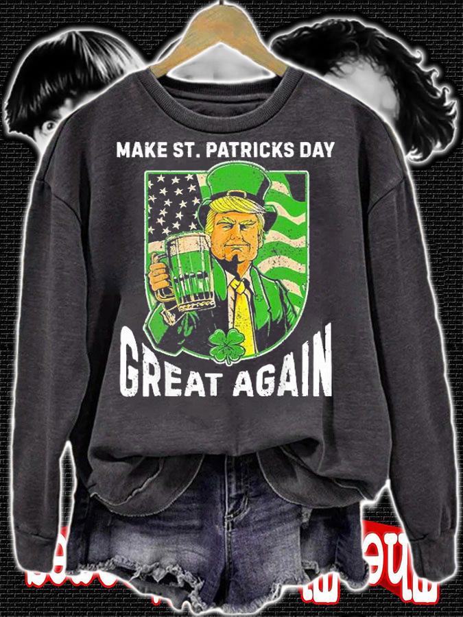 Make St Patrick Day Great Again Vintage Trump Drink T-Shirt