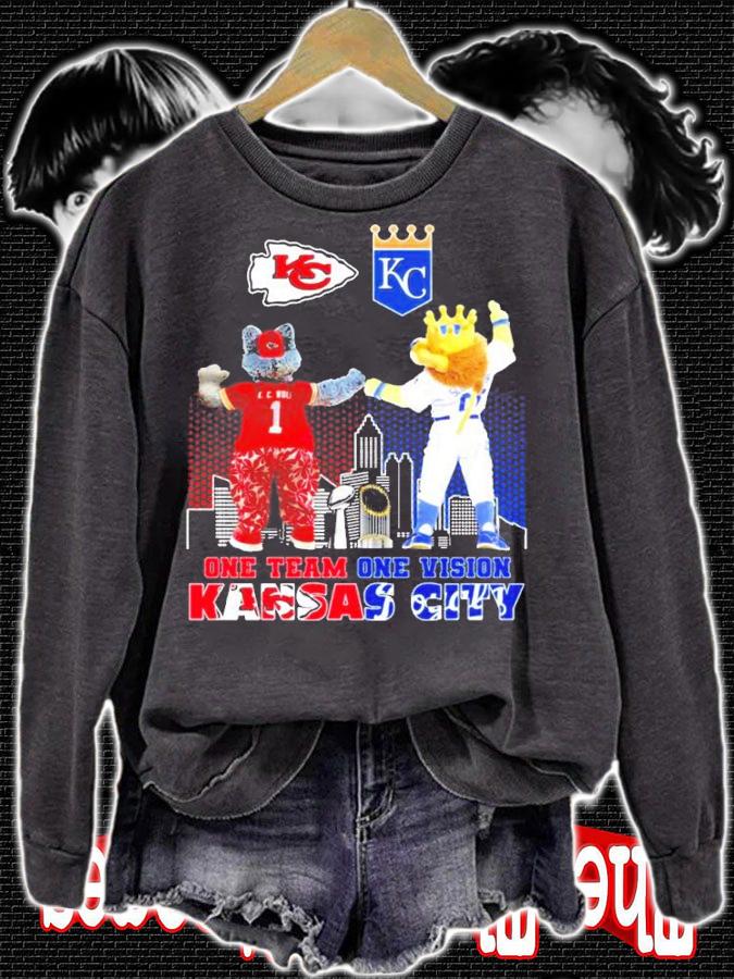 Mascot Kansas City Chiefs Vs Kansas City Royal One Team One Vision Kansas City Shirt