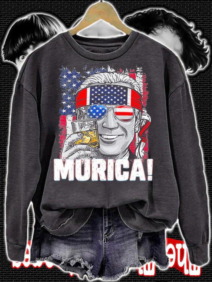 Murica Joe Biden 4th Of July Patriotic Merica USA Flag Biden T-Shirt sweatshirt