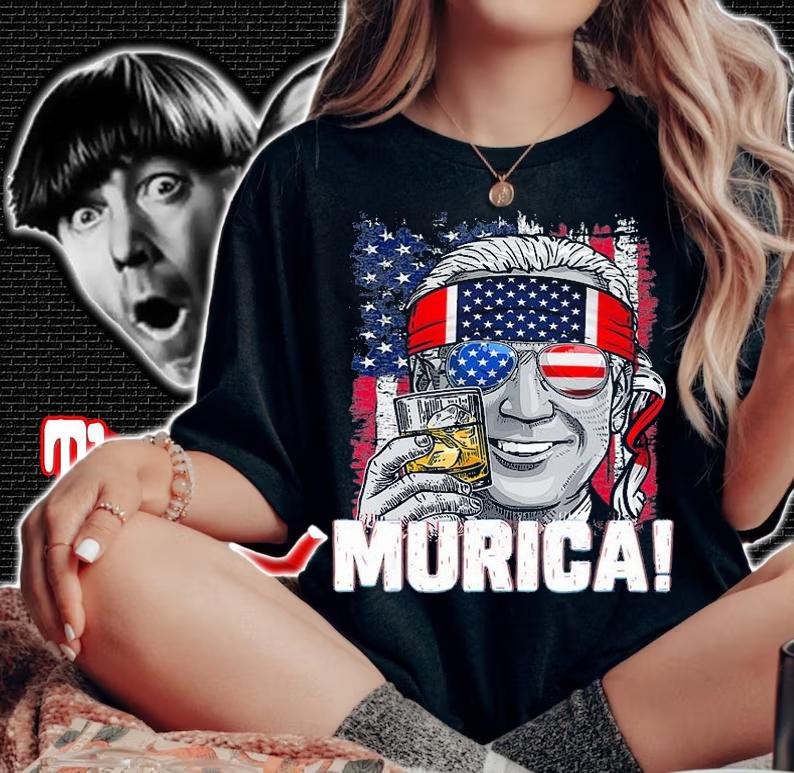 Murica Joe Biden 4th Of July Patriotic Merica USA Flag Biden T-Shirt woman shirt