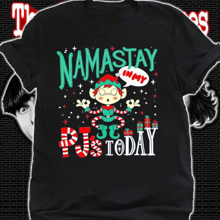 Namastay in my Pj's Funny Yoga Christmas Elf shirt