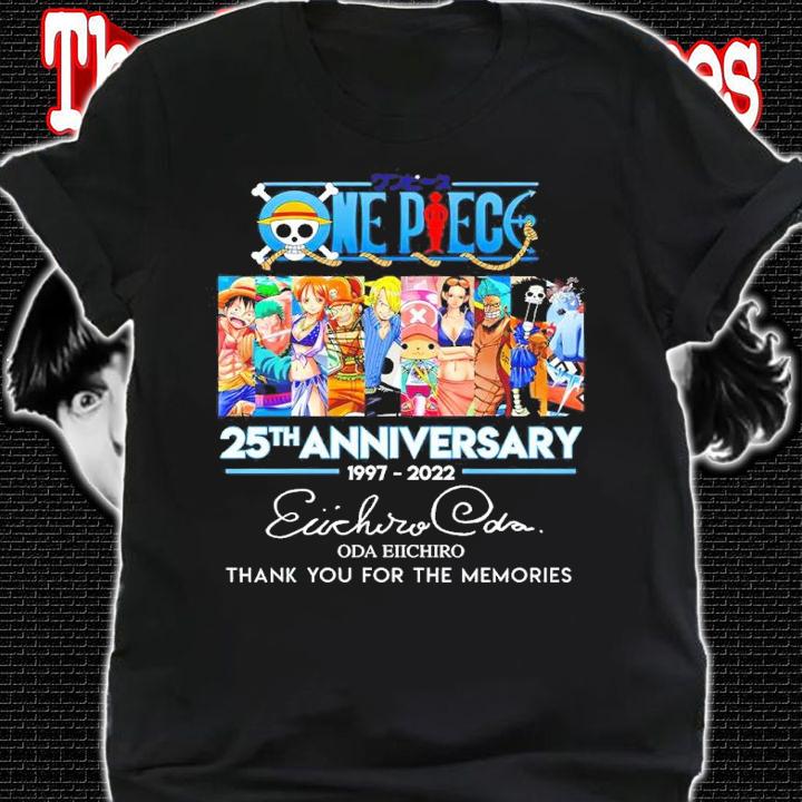 One Piece 25th Anniversary Eiichiro Oda Signatures Thank You For The Memories Shirt shirt