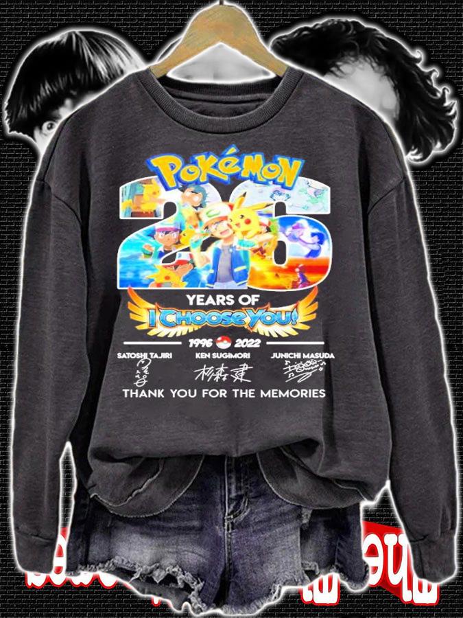 Pokemon 25 Years Of I Choose You 1996-2022 Signatures Thank You For The Memories Shirt