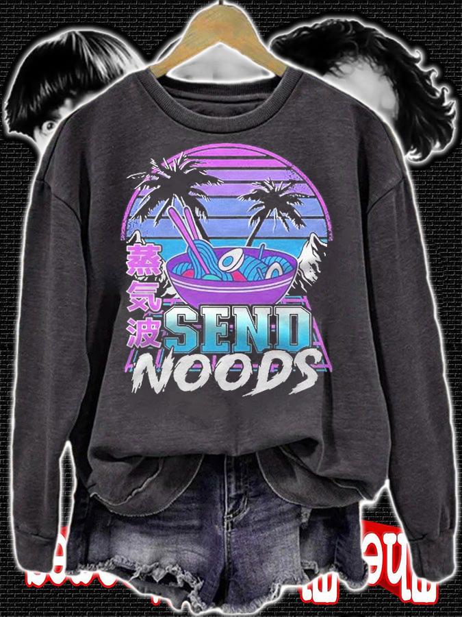 Send Noods Ramen Japanese Retrowave Pastel Goth Vaporwave Shirt sweatshirt