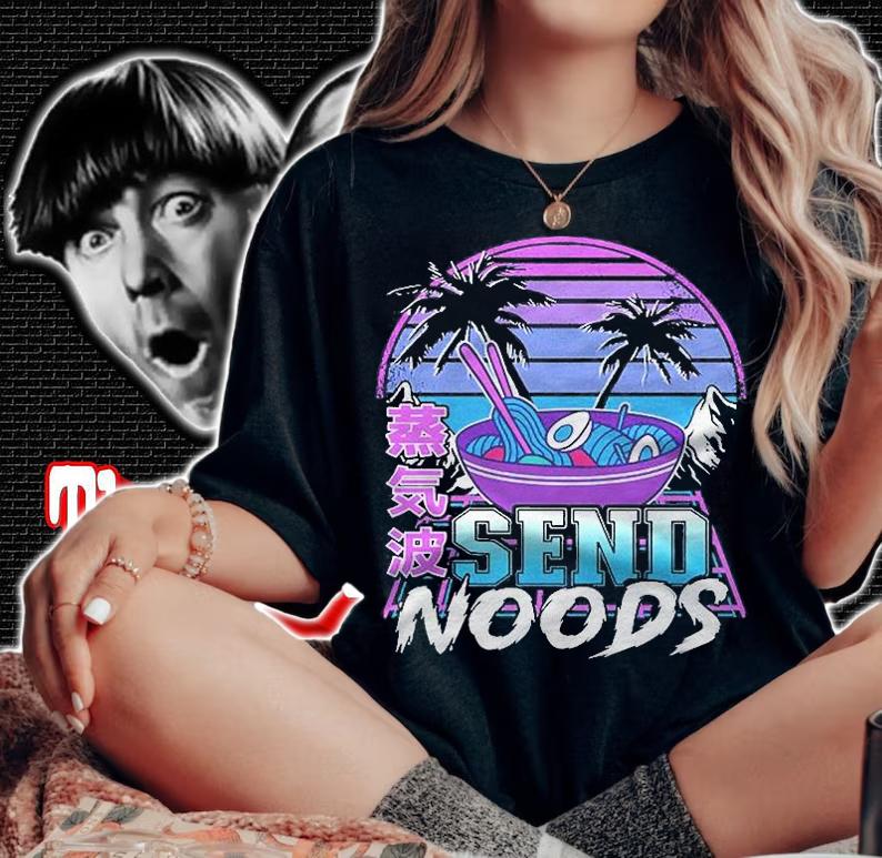 Send Noods Ramen Japanese Retrowave Pastel Goth Vaporwave Shirt woman shirt