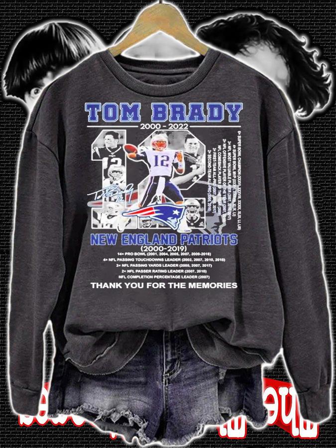 Tom Brady 2000-2022 New England Patriots 2000-2019 Signatures Thank You For The Memories Shirt sweatshirt