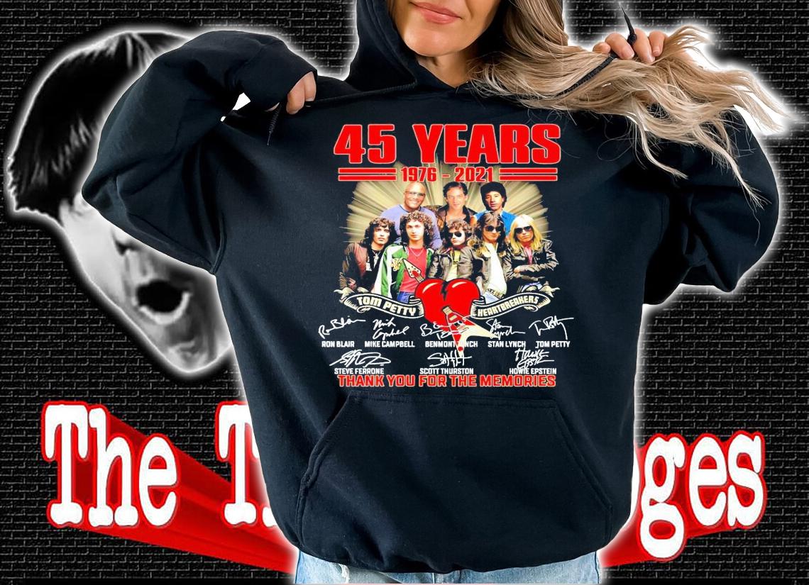45 years 1976-2021 Tom Petty Heartbreakers signatures shirt