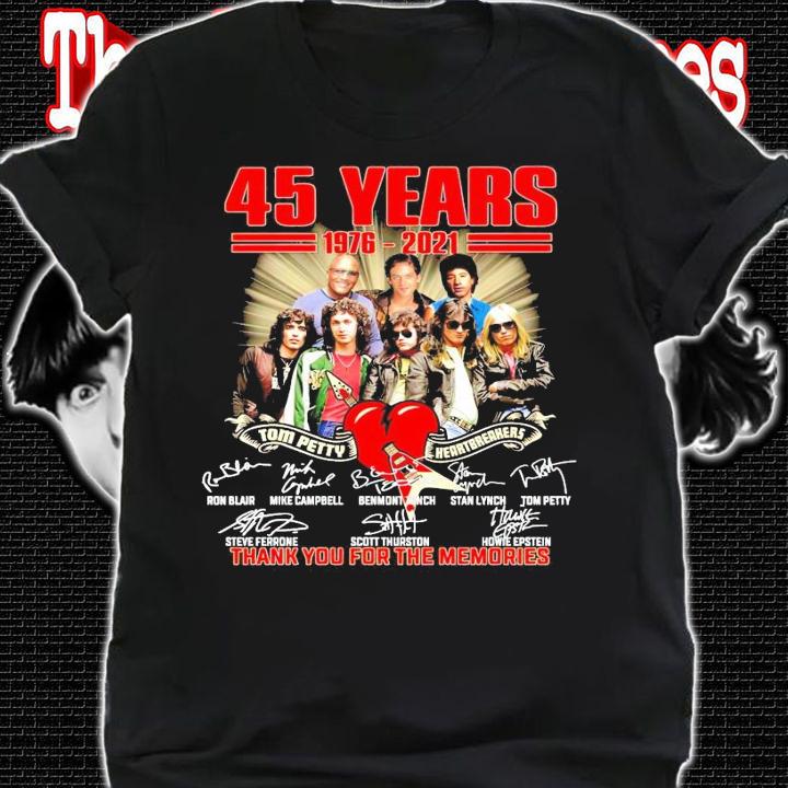 45 years 1976-2021 Tom Petty Heartbreakers signatures shirt
