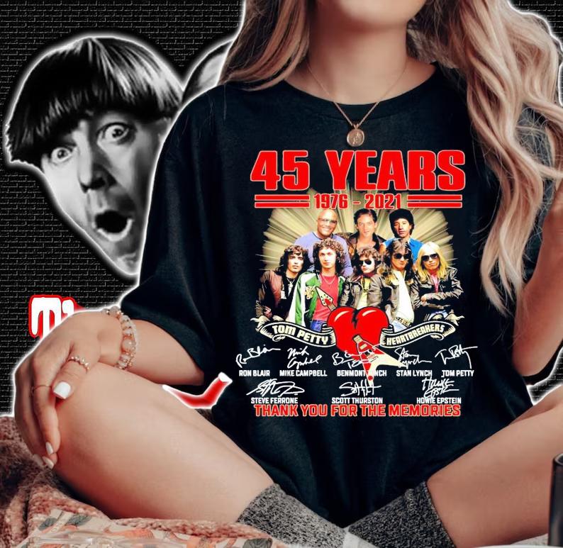 45 years 1976-2021 Tom Petty Heartbreakers signatures shirt