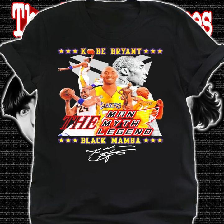 Kobe Bryant the man myth legend black mamba signature t-shirt