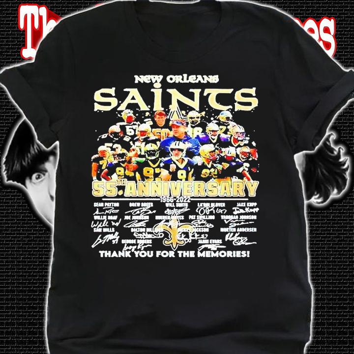 New Orleans Saints 55th anniversary thank You for the memories signatures T-shirt shirt