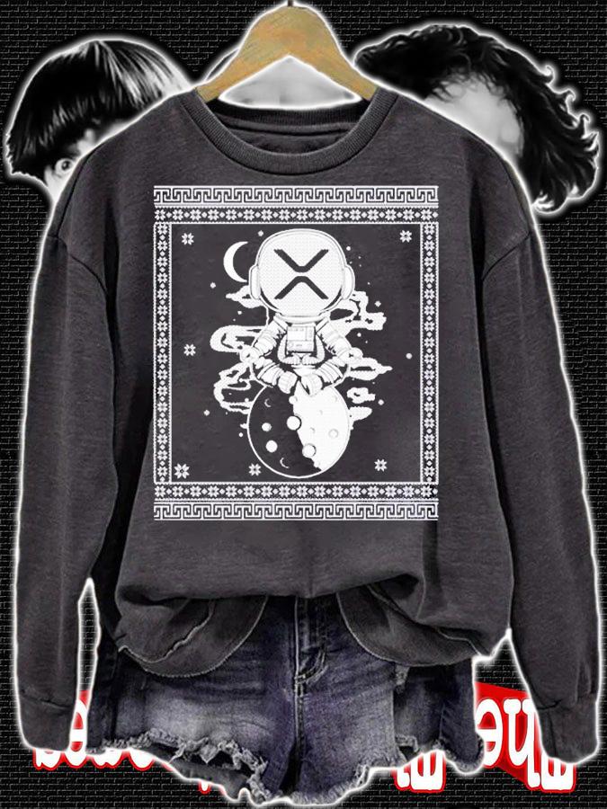 Ripple Spacesuit Crypto Trader Cryptocurrency Xrp Moon T-Shirt sweatshirt