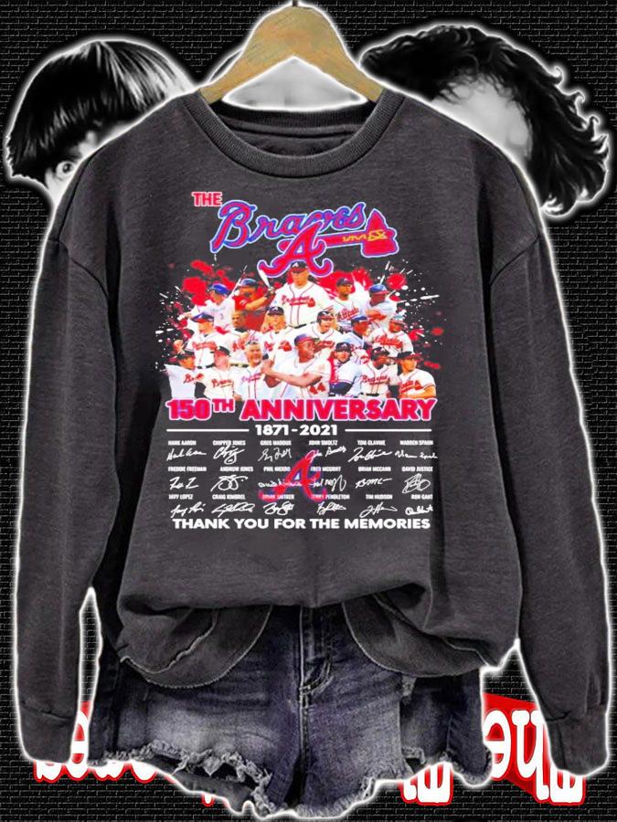 The Atlanta Braves 150th anniversary 1871-2021 signatures shirt