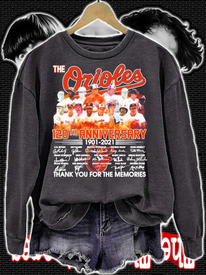 The Orioles 120th anniversary 1901-2021 signatures shirt sweatshirt