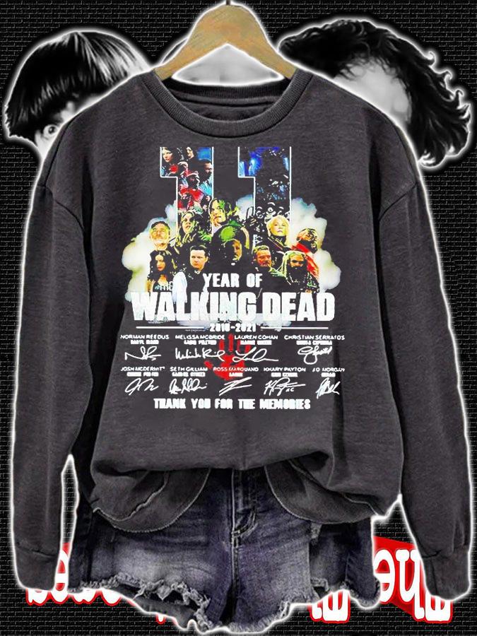 11 years of The Walking Dead 2010-2021 thank You for the memories signatures T-shirt sweatshirt