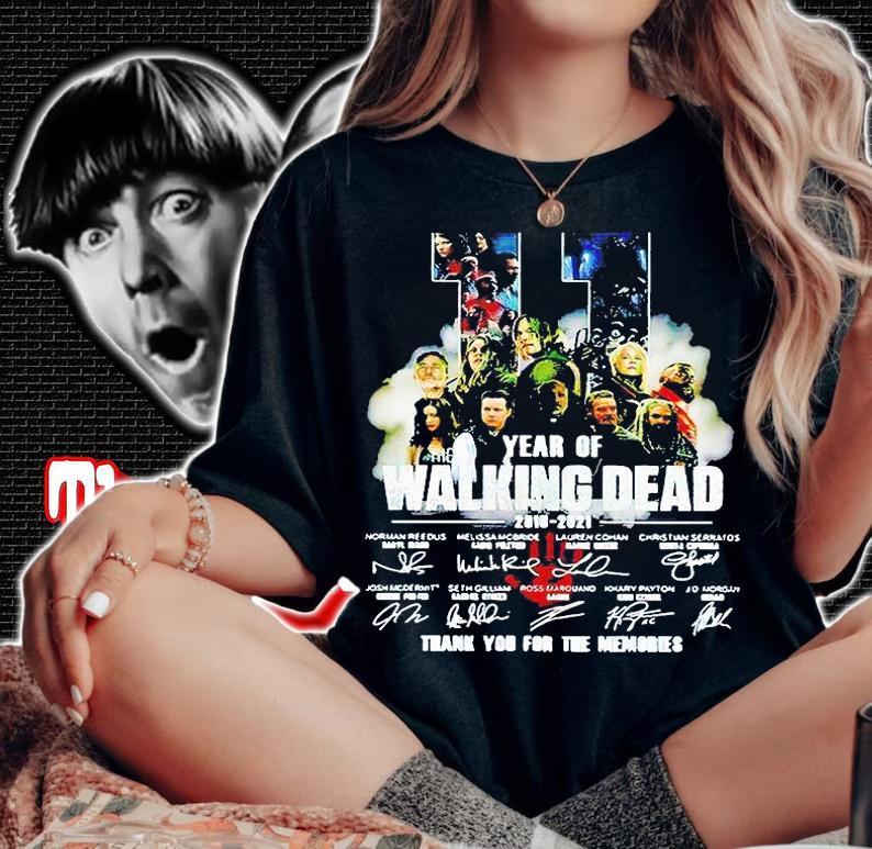 11 years of The Walking Dead 2010-2021 thank You for the memories signatures T-shirt woman shirt
