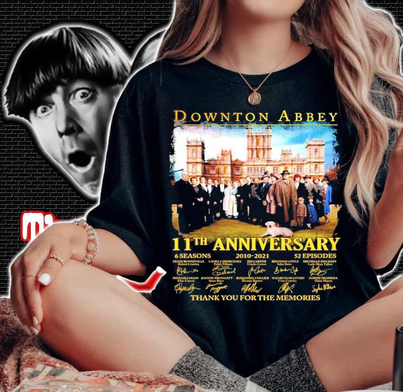 Downton Abbey 11th anniversary signatures t-shirt woman shirt