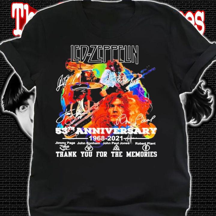 Led Zeppelin 53th anniversary 1968-2021 signatures shirt
