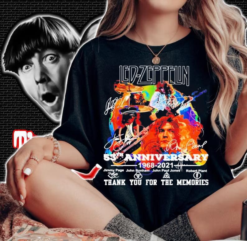 Led Zeppelin 53th anniversary 1968-2021 signatures shirt