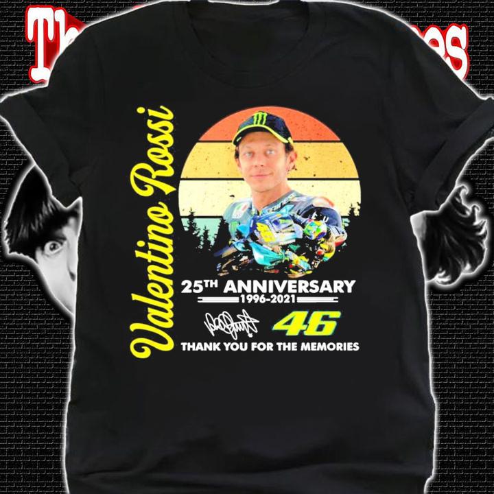 Valentino Rossi 25th anniversary 1996-2021 signature vintage shirt
