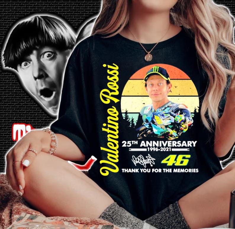 Valentino Rossi 25th anniversary 1996-2021 signature vintage shirt