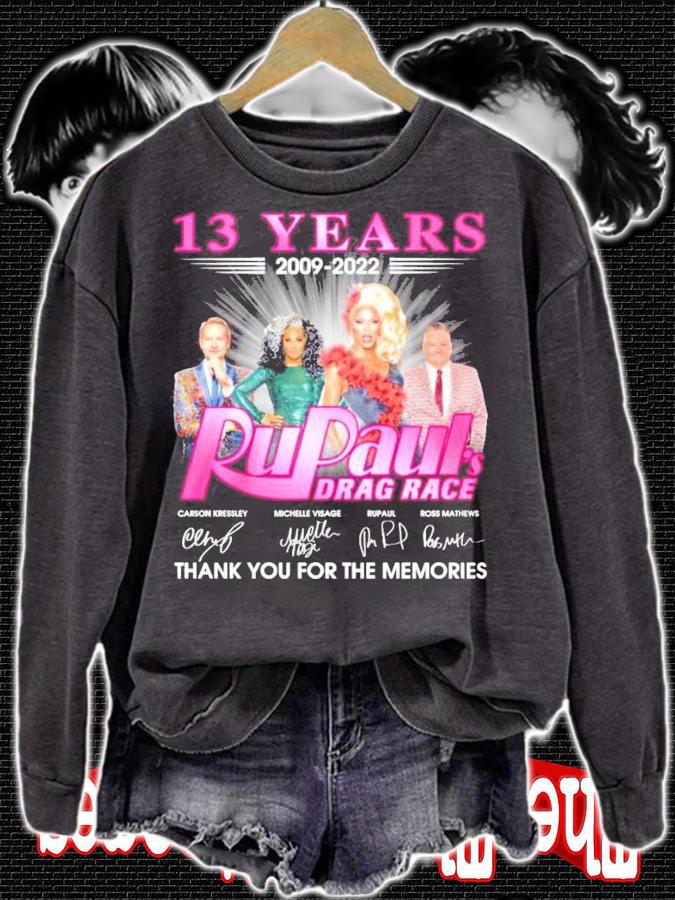 13 years 2009-2022 Rupaul Drag Race signatures shirt sweatshirt