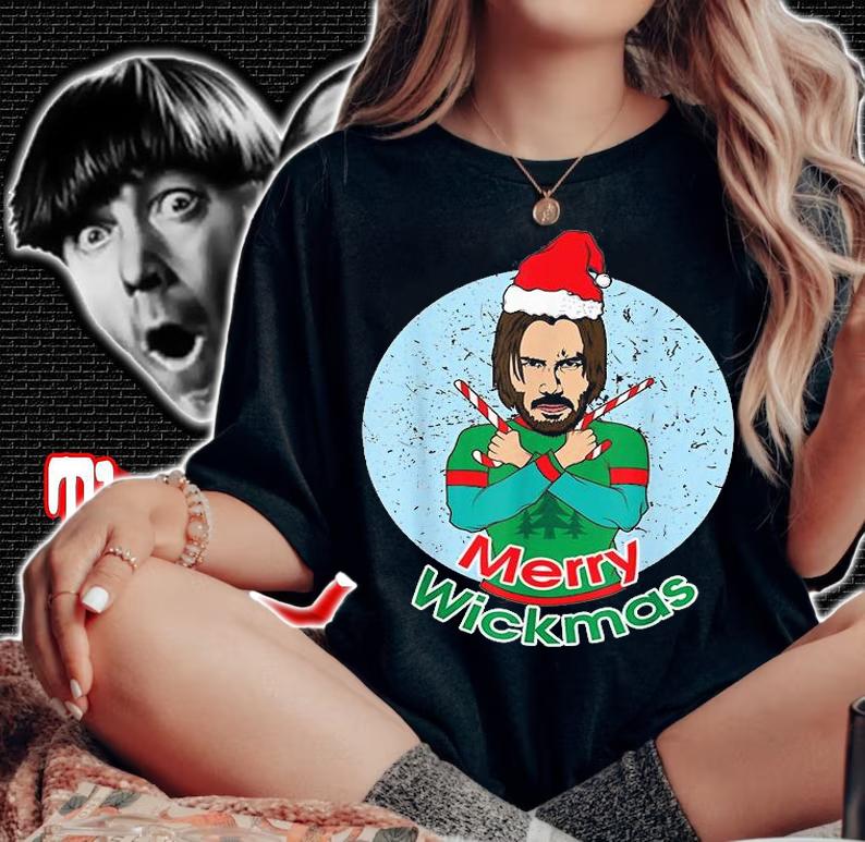Funny John Dog Idea Wick Present Christmas X-Mas T-Shirt woman shirt