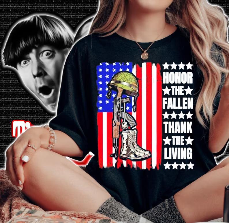 Honor the fallen thank the living America flag shirt woman shirt
