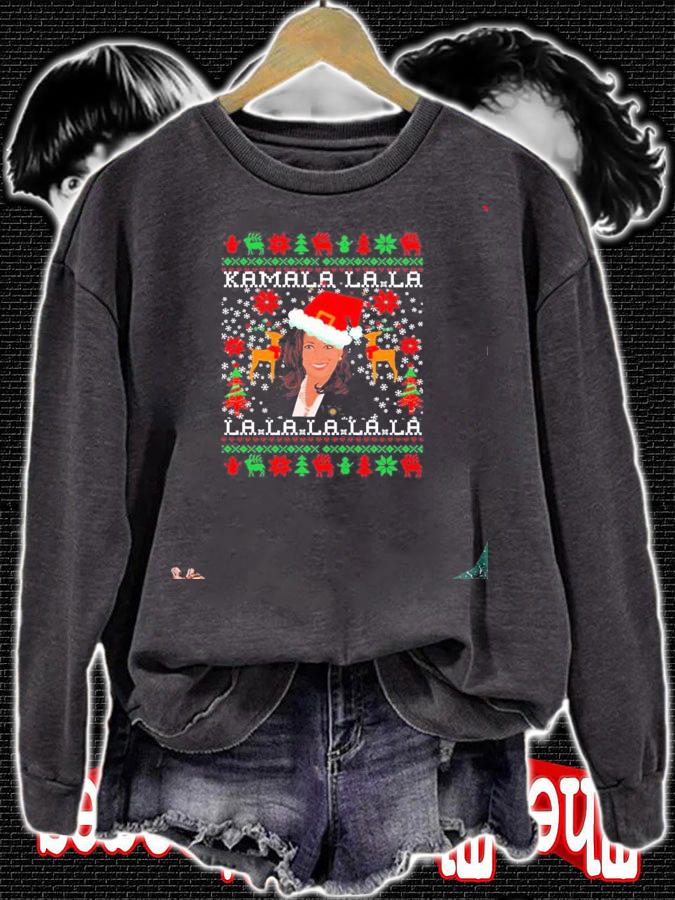 Santa Kamala la la la ugly Christmas shirt, sweater sweatshirt