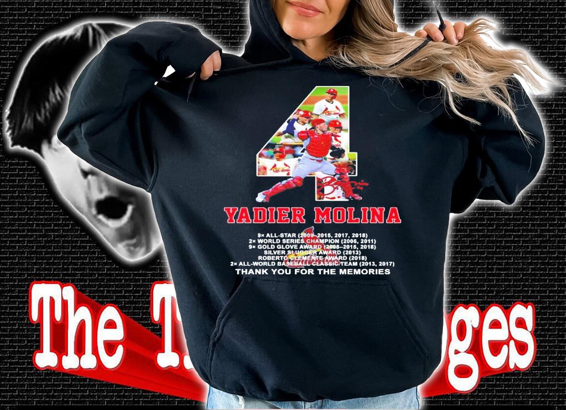 Yadier Molina signature thank you for the memories shirt