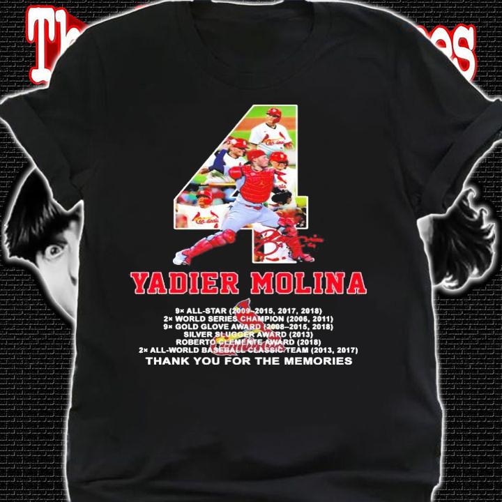 Yadier Molina signature thank you for the memories shirt