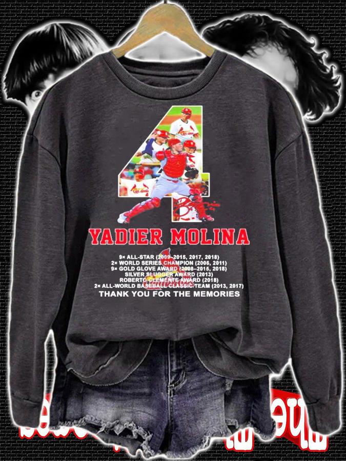 Yadier Molina signature thank you for the memories shirt