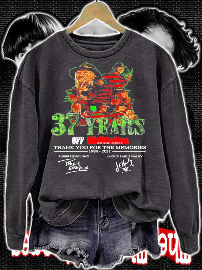 37 years off nightmare on elm street signatures t-shirt sweatshirt