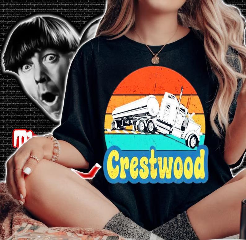 Crestwood tourism semi stuck on railroad tracks vintage t-shirt