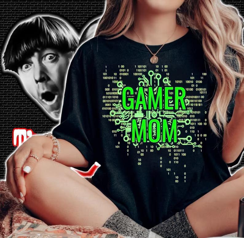 Gamer Mom Digital Green circuit shirt