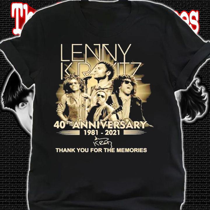 Lenny Kravitz 40th anniversary 1981-2021 thank you for the memories shirt shirt