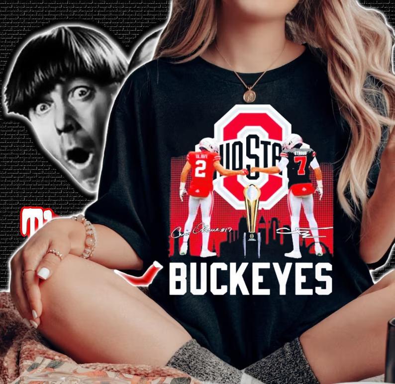 Ohio State Buckeyes Chris Olave and CJ Stroud signature shirt woman shirt