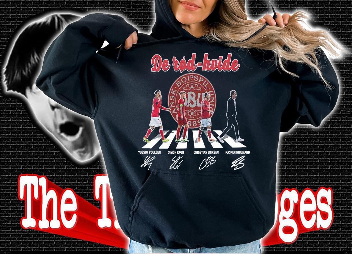 Original denmark De rod hvide Abbey Road signatures shirt