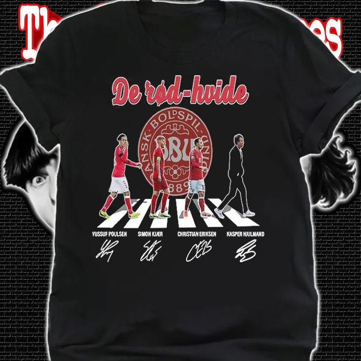 Original denmark De rod hvide Abbey Road signatures shirt