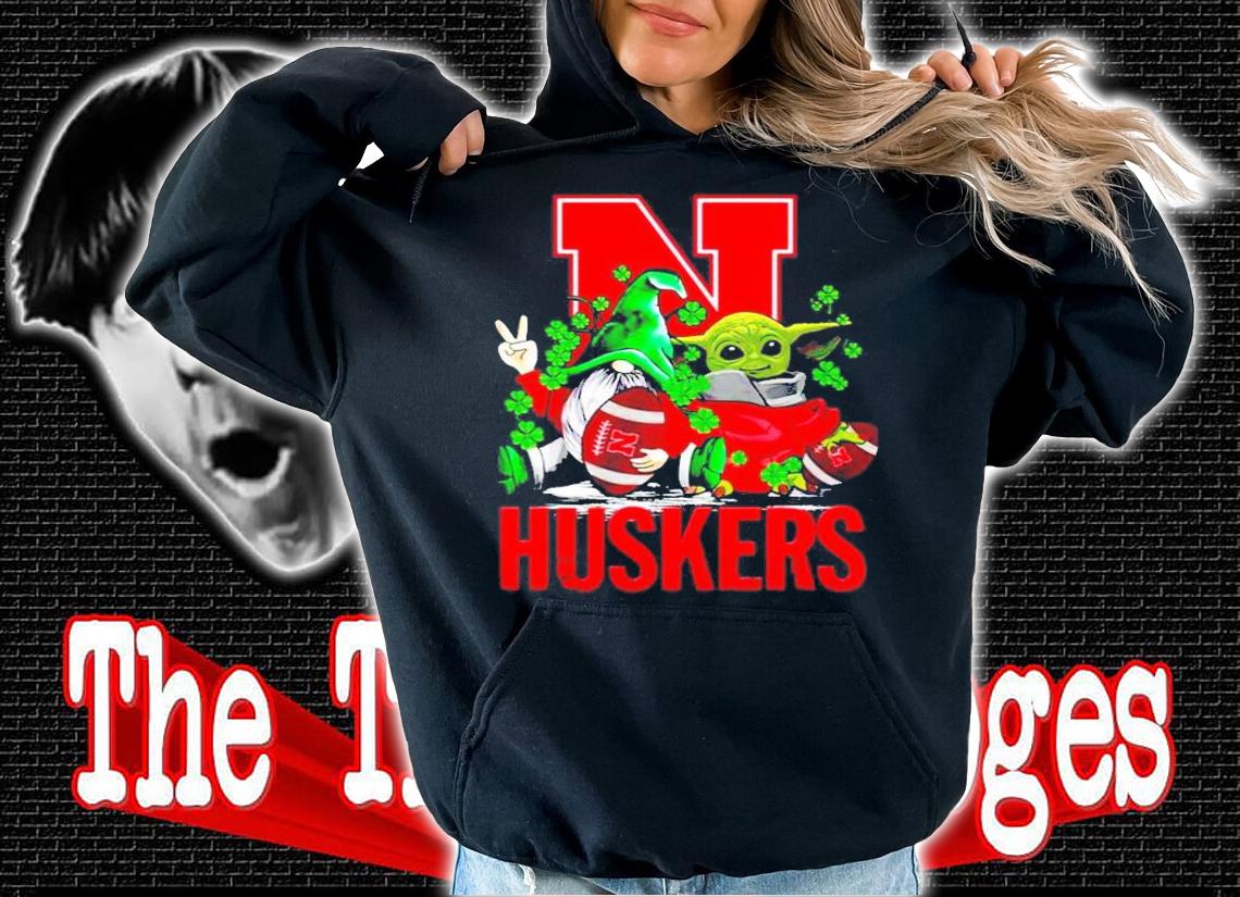 St.Patrick's day Gnome and Baby Yoda Nebraska Huskers shirt hoodie