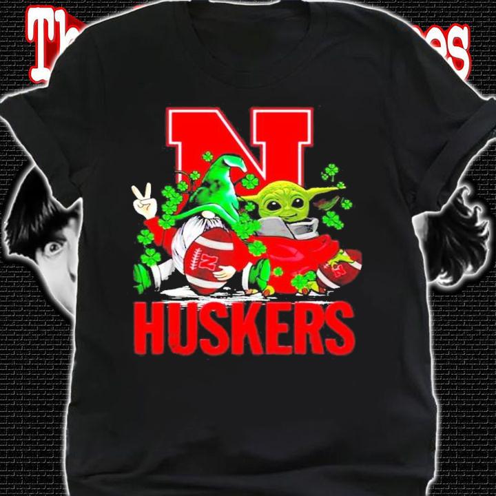 St.Patrick's day Gnome and Baby Yoda Nebraska Huskers shirt shirt