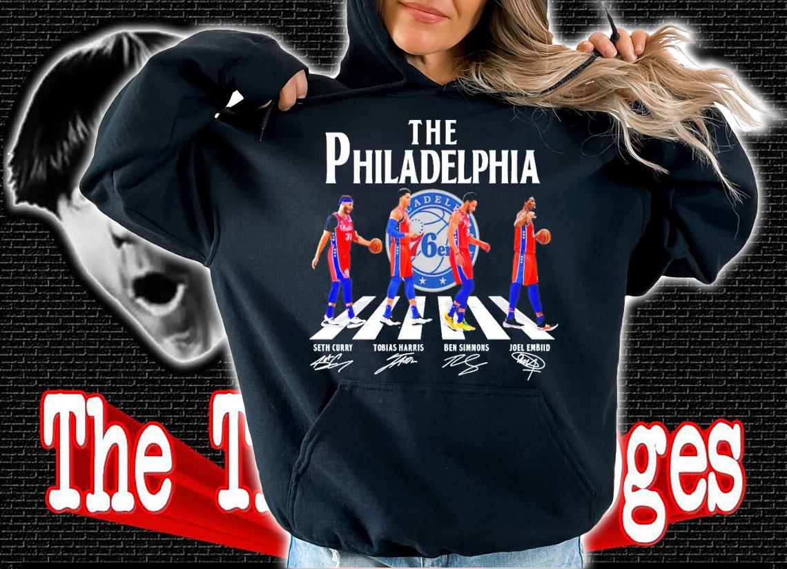 The Philadelphia 76ers Abbey Road signatures shirt hoodie