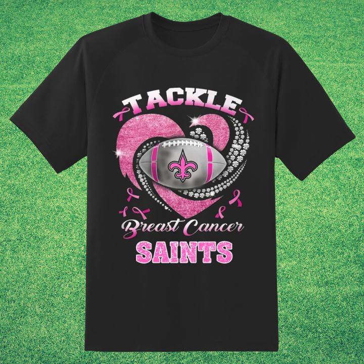 Tackle Breast Cancer Awareness New Orleans Saints Football T-Shirt