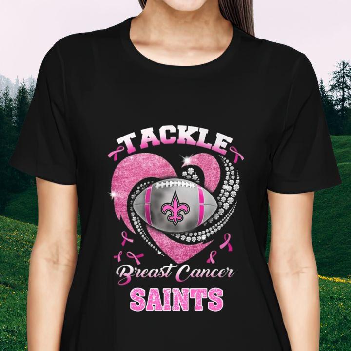 Tackle Breast Cancer Awareness New Orleans Saints Football T-Shirt womenshirt