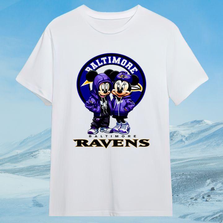 Baltimore Ravens Walt Disney Mickey And Minnie Mouse Limited Edition Shirt