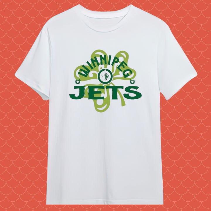 St. Patricks Day Winnipeg Jets Hockey Shamrock Logo T-Shirt